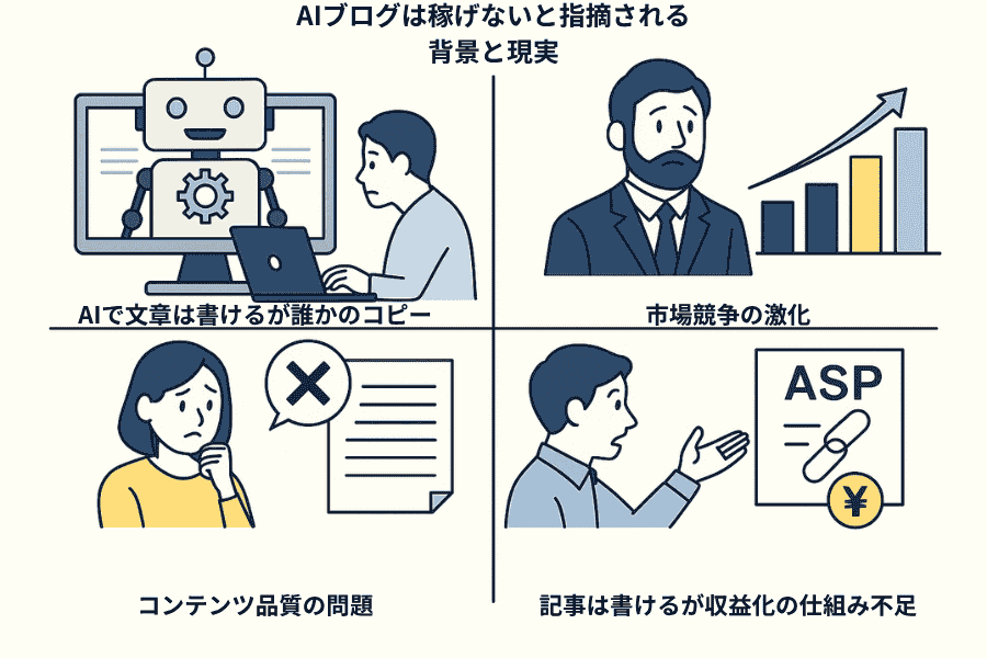 何故AIのアフィリエイトは稼げないと一部で言われるのか?