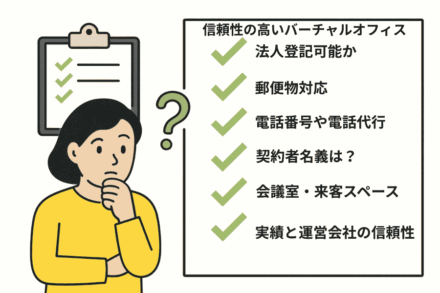 バーチャルオフィスで起業する際の見るべきところ