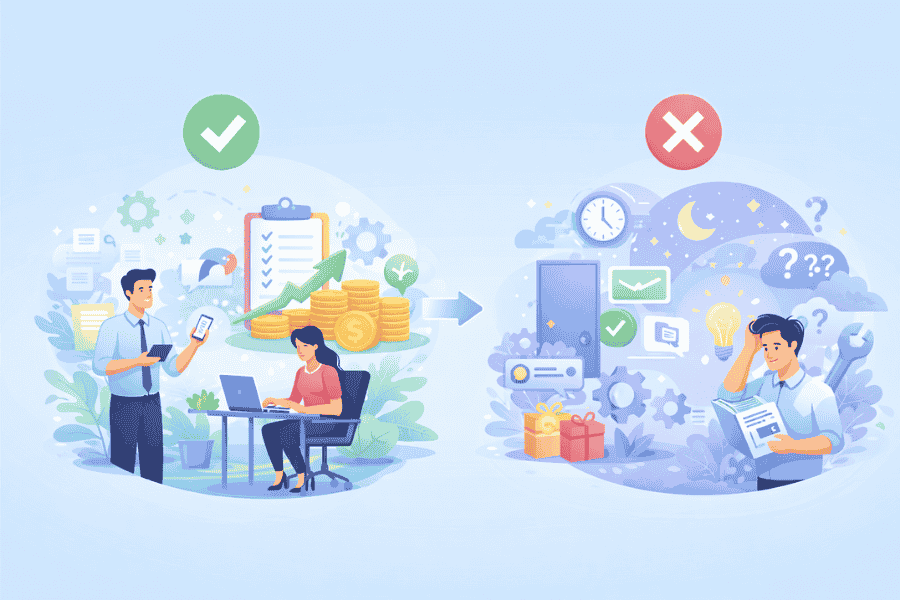 myaspスタンダードプランのメリット（機能・価格・自動化）とデメリット（サポート体制や配信速度）をわかりやすく整理した画像