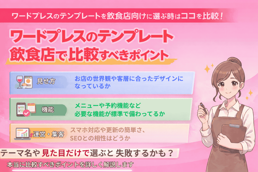 飲食店向けワードプレステンプレートの選び方とは？