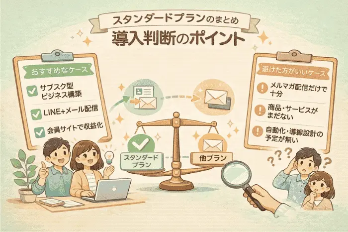 マイスピーのスタンダードプランの特徴と導入判断の基準をわかりやすく整理した内容を解説する画像