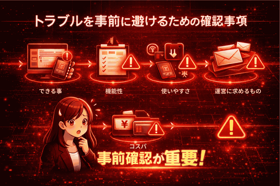 マイスピーのプラン変更に伴うトラブル事例と、それを未然に防ぐための事前確認ポイントをまとめた画像