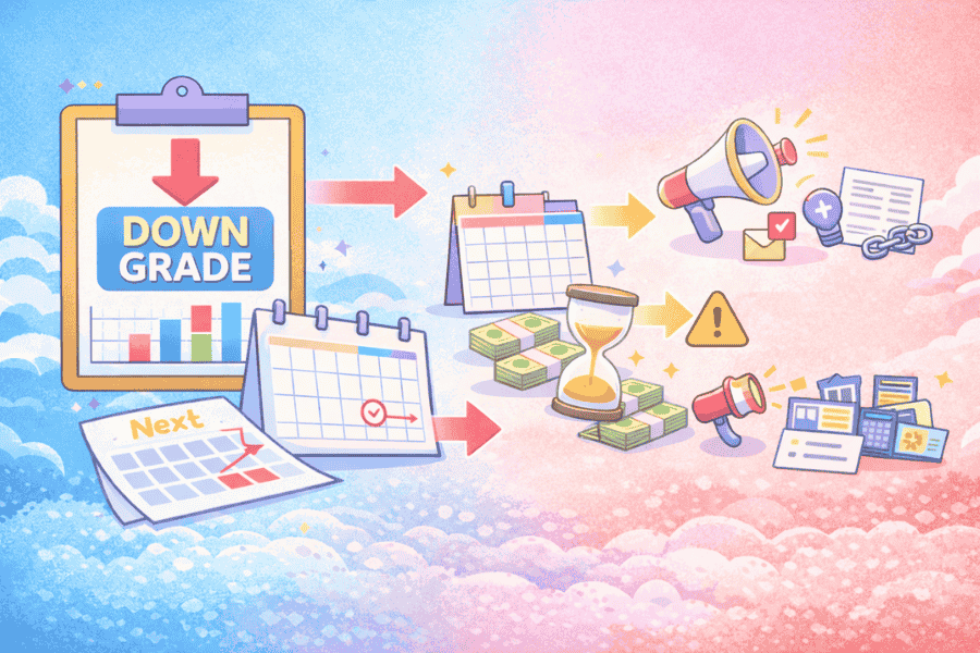 マイスピーでプラン変更によりダウングレードを行う際の流れと注意すべき機能制限について解説する画像