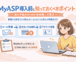 マイスピー契約前に確認すべき手続きの流れや注意点を図解で説明している画像