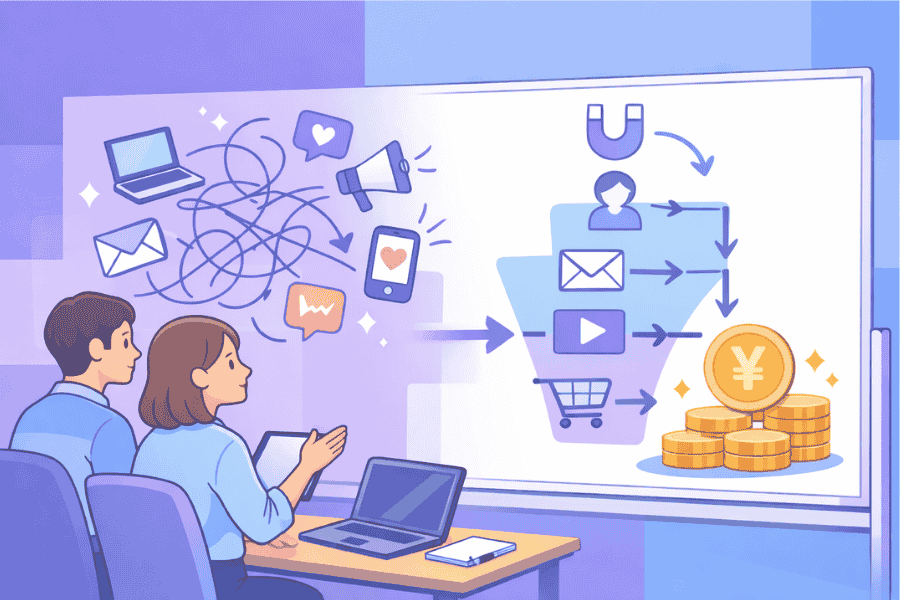 AI集客で収益化を目指す際に設計と導線の重要性を解説する画像