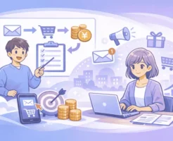 マイスピーでメルマガ運用の全体構造と登録から販売までの流れを図解した画像