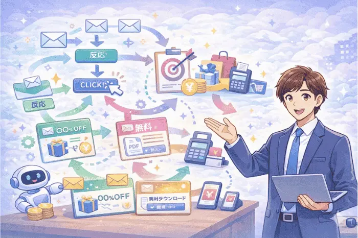 マイスピーの料金をもとに収益化を目的としたメルマガ自動化と販売導線を構築するイメージ画像