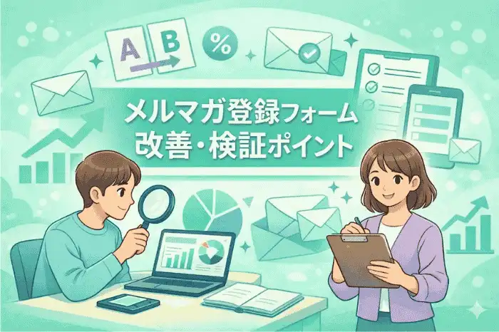 マイスピーのメルマガ登録フォームで成果を出すために配置・導線・項目・デザインを一体化して最適化する全体設計のポイントを解説した画像