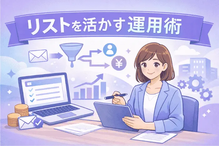 既存リストを活用してマイスピーの料金をもとに効率的なメール配信と自動化運用を行うイメージ画像
