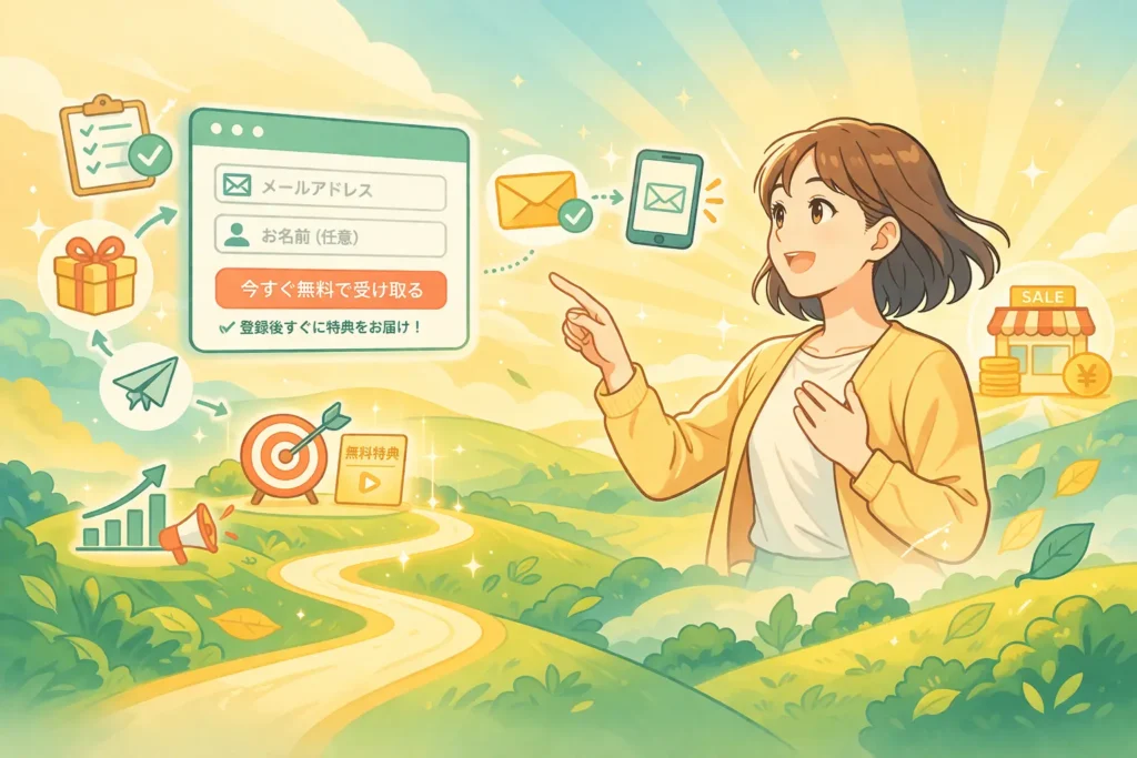 マイスピーでメルマガ登録フォームの設計と自動返信メールの流れを解説した画像