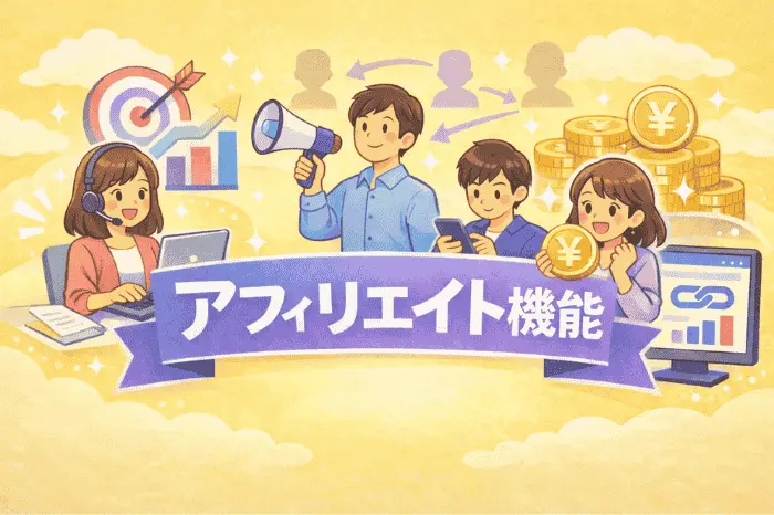 マイスピーでスタンダードプランの機能としてアフィリエイトセンター運営や報酬自動計算ができる仕組みを解説する画像