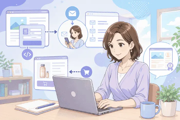 マイスピーとワードプレス連携で実現できる導線設計や運用の変化を解説している画像