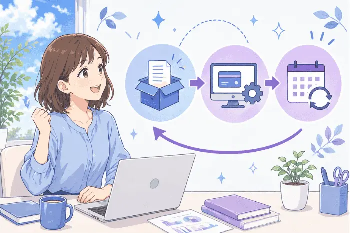 マイスピー サブスク 作り方の全体を商品作成・決済設定・継続課金設定の流れで整理したまとめ画像