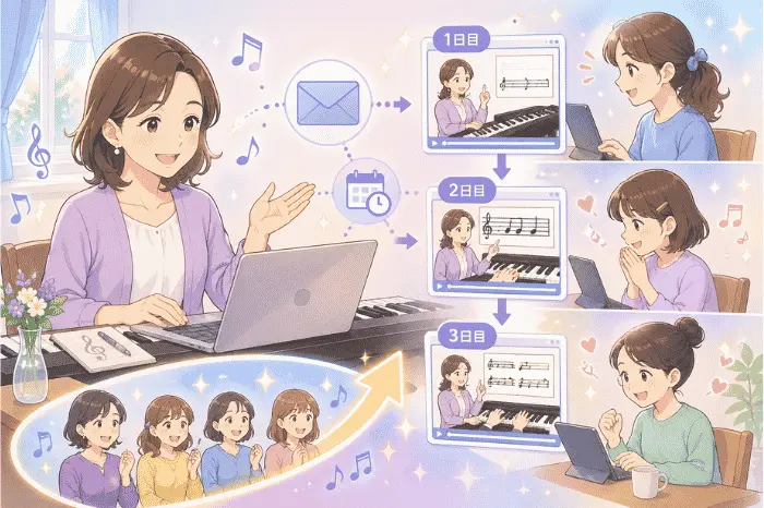 マイスピーとワードプレスの連携でステップ配信に合わせて記事を段階的に公開する仕組みを解説する画像