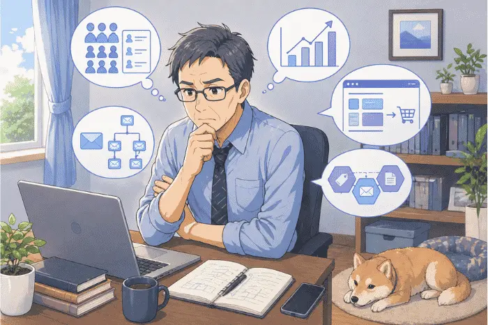 マイスピーのスタンダードプランが足りないと感じる具体的なケースとして、リスト数やシナリオ増加により運用が複雑化する状況を示した画像