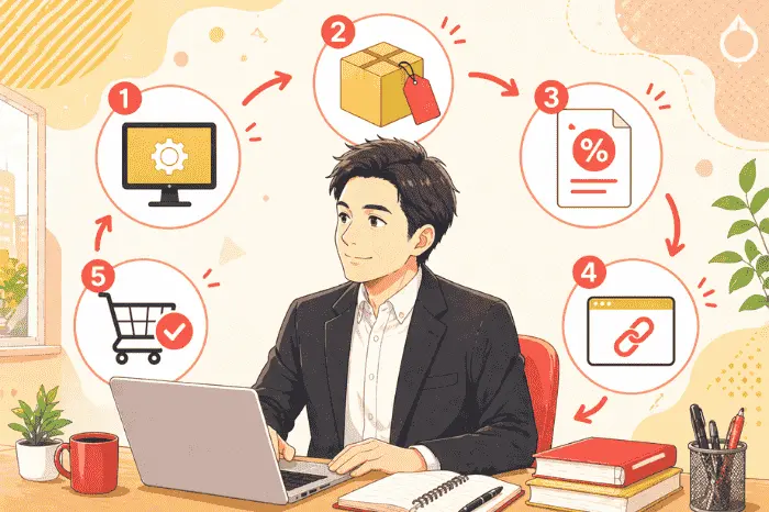 マイスピーでアフィリエイト設定を行う際の報酬設計や承認フローの重要ポイントを解説している画像