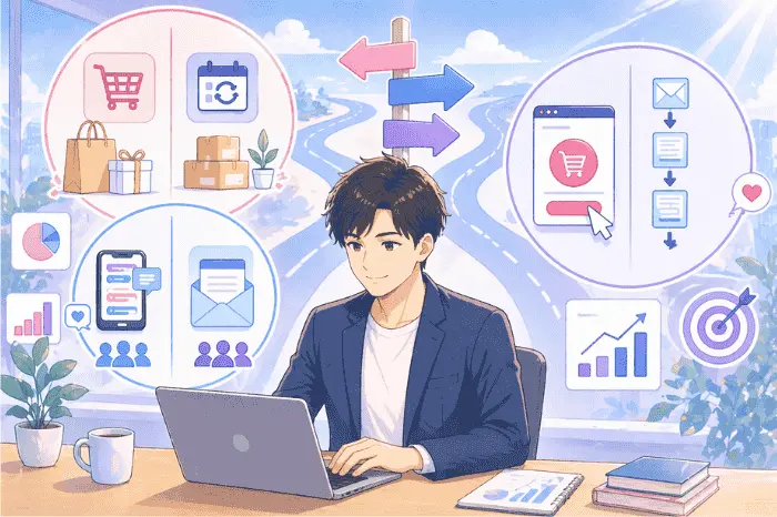 マイスピーで商品販売のやり方において最初に決める販売ルートとターゲット設定の重要性を解説した画像