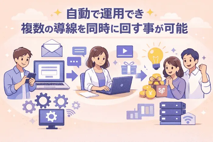 マイスピーのスタンダードプランでできることを活用し登録から販売までの流れを自動化する仕組みの作り方を示した画像