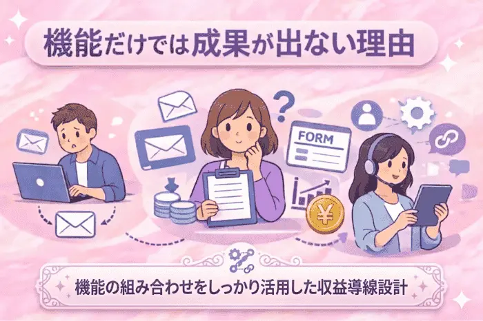 マイスピーのスタンダードプランでできることを活かせず機能単体で運用した場合に成果が出ない原因と導線設計の重要性を示した画像