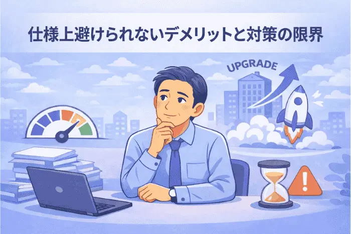 マイスピーのスタンダードプランで発生する仕様上のデメリットと設定では解決できない限界について解説する画像