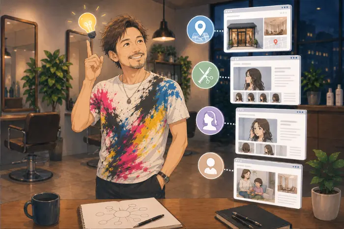 美容室SEOにおける予約キーワードと情報収集キーワードの違いや活用方法を解説する画像