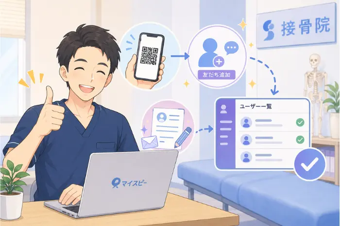 マイスピーとLINE連携の方法で全体設定や不具合確認ポイントを解説している画像