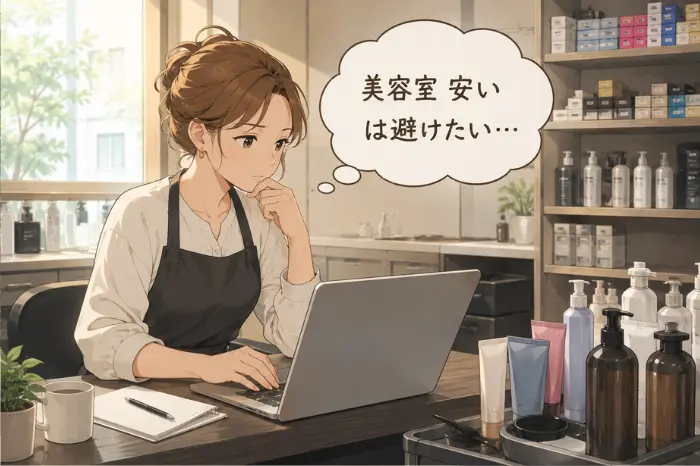 美容室SEOキーワード選びで、予約につながりにくい避けるべき検索ワードについて考えている画像